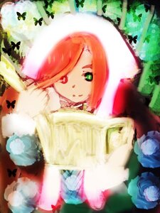 Rating: Safe Score: 0 Tags: 1girl blue_butterfly blue_flower bug butterfly butterfly_hair_ornament dress flower green_eyes hair_over_one_eye image insect orange_hair rose solo spider squiggle suiseiseki User: admin
