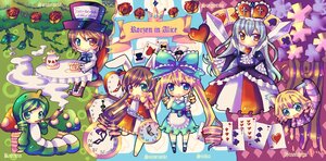 Rating: Safe Score: 0 Tags: 4girls blonde_hair blue_eyes blue_hair bow brown_hair card chibi crown dress flower green_eyes hat heterochromia image multiple multiple_boys multiple_girls playing_card pocket_watch red_flower rose short_hair souseiseki suiseiseki tagme very_long_hair watch User: admin