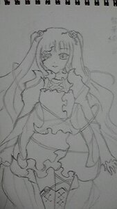 Rating: Safe Score: 0 Tags: 1girl detached_sleeves dress frills greyscale hair_ornament image kirakishou long_hair looking_at_viewer monochrome solo thighhighs very_long_hair User: admin