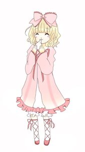 Rating: Safe Score: 0 Tags: 1girl blonde_hair bloomers blush bow closed_eyes dress eating food full_body hair_bow hina_ichigo hinaichigo image long_sleeves pink_bow pink_dress ribbon short_hair smile solo standing striped User: admin