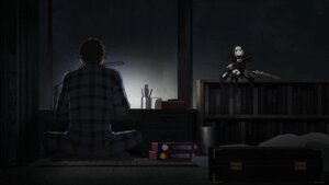 Rating: Safe Score: 0 Tags: 2boys book book_stack chair dark desk image indoors lamp multiple_boys sakurada_jun sitting solo suigintou table User: admin