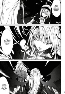 Rating: Safe Score: 0 Tags: 2girls comic doujinshi doujinshi_#12 dress eyebrows_visible_through_hair gloves greyscale hairband image long_hair monochrome multiple multiple_girls torn_clothes wings User: admin