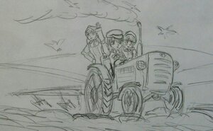 Rating: Safe Score: 0 Tags: 3girls bug butterfly ground_vehicle hat image insect monochrome motor_vehicle multiple multiple_girls sailor_hat short_hair sketch tagme traditional_media User: admin
