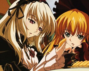 Rating: Safe Score: 0 Tags: 2girls blonde_hair eating food frills green_eyes image long_hair long_sleeves multiple_girls pair parted_lips ribbon shinku suigintou upper_body User: admin