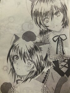 Rating: Safe Score: 0 Tags: 2girls animal_ears blush cat_ears chen greyscale hat image looking_at_viewer monochrome multiple_girls pair ribbon short_hair smile souseiseki suiseiseki traditional_media User: admin