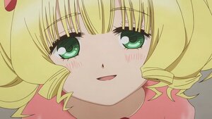 Rating: Safe Score: 0 Tags: 1girl bangs blonde_hair blunt_bangs blush close-up drill_hair eyebrows_visible_through_hair green_eyes hina_ichigo hinaichigo image looking_at_viewer open_mouth short_hair smile solo User: admin