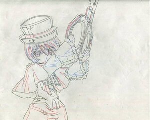 Rating: Safe Score: 0 Tags: 1girl cape capelet frills hat holding image long_sleeves looking_at_viewer red_hair short_hair solo souseiseki traditional_media User: admin
