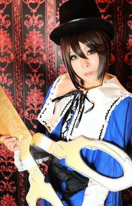 Rating: Safe Score: 0 Tags: brown_hair crossdressing frills green_eyes hat heterochromia lips looking_at_viewer ribbon solo souseiseki upper_body User: admin