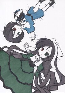 Rating: Safe Score: 0 Tags: 2girls dress green_eyes heterochromia holding_hands image long_hair long_sleeves multiple_girls pair pale_skin red_eyes ribbon short_hair smile souseiseki suiseiseki very_long_hair User: admin