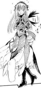 Rating: Safe Score: 0 Tags: 1girl blush boots dress flying_sweatdrops frills greyscale hairband high_heel_boots high_heels image lolita_hairband long_hair long_sleeves looking_at_viewer monochrome open_mouth solo standing suigintou wings User: admin