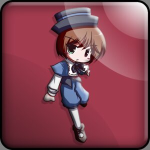 Rating: Safe Score: 0 Tags: 1girl auto_tagged blue_dress brown_hair chibi dress full_body green_eyes hat image letterboxed long_sleeves looking_at_viewer shoes short_hair solo souseiseki standing white_legwear User: admin