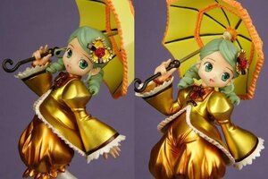 Rating: Safe Score: 0 Tags: 1girl doll dress flower frills green_eyes green_hair hair_ornament holding_umbrella kanaria long_sleeves multiple_views parasol rose solo standing umbrella wide_sleeves yellow_dress User: admin