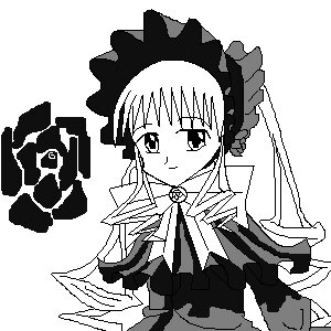 Rating: Safe Score: 0 Tags: 1girl blush bow dress greyscale image long_hair monochrome shinku solo transparent_background User: admin