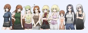 Rating: Safe Score: 0 Tags: 6+girls arms_behind_back bare_shoulders belt black_hair black_skirt blonde_hair blue_eyes breasts brown_eyes brown_hair cleavage crossed_arms dress glasses green_eyes hair_ornament hand_on_hip image jeans large_breasts lineup long_hair looking_at_viewer midriff multiple multiple_girls pants shirt short_hair shorts skirt sleeveless smile tagme User: admin