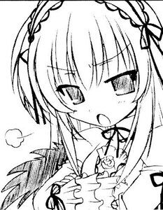 Rating: Safe Score: 0 Tags: 1girl :o blush detached_collar dress flower frills greyscale hairband image long_hair long_sleeves looking_at_viewer monochrome open_mouth ribbon rose simple_background solo suigintou upper_body white_background User: admin