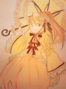 Rating: Safe Score: 0 Tags: 1girl bow dress flower frills hair_flower hair_ornament hatsune_miku image kanaria long_hair monochrome smile solo traditional_media very_long_hair User: admin