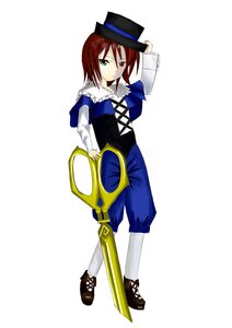 Rating: Safe Score: 0 Tags: 1boy full_body green_eyes hat image long_sleeves looking_at_viewer otoko_no_ko pants red_eyes red_hair sitting solo souseiseki top_hat white_background User: admin