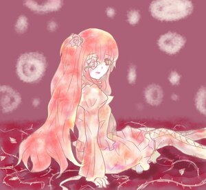 Rating: Safe Score: 0 Tags: 1girl blood dress flower frills hair_flower hair_ornament image kirakishou long_hair megurine_luka pink_hair rose sitting solo User: admin