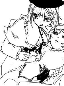 Rating: Safe Score: 0 Tags: 2girls chain greyscale hat image long_hair long_sleeves monochrome multiple_girls oekaki open_mouth pair short_hair simple_background souseiseki suiseiseki upper_body white_background User: admin