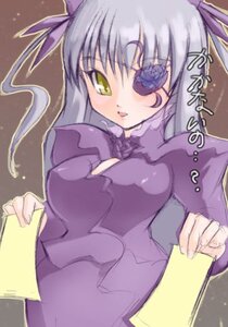 Rating: Safe Score: 0 Tags: 1girl barasuishou blush breasts dress hair_ribbon image long_hair long_sleeves ribbon silver_hair simple_background solo suigintou upper_body very_long_hair yellow_eyes User: admin