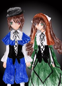 Rating: Safe Score: 0 Tags: 2girls auto_tagged black_ribbon brown_hair dress green_dress green_eyes hat head_scarf heterochromia image long_hair long_sleeves looking_at_viewer multiple_girls pair red_eyes siblings simple_background sisters souseiseki standing suiseiseki twins very_long_hair User: admin