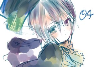 Rating: Safe Score: 0 Tags: 1girl black_ribbon blush choker hariruri image neck_ribbon ribbon short_hair solo souseiseki white_background User: admin