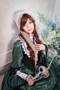 Rating: Safe Score: 0 Tags: 1girl brown_hair dress flower frills green_dress green_eyes heterochromia lips long_hair long_sleeves looking_at_viewer red_eyes smile solo suiseiseki watering_can User: admin