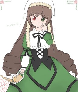 Rating: Safe Score: 0 Tags: 1girl auto_tagged bangs braid brown_hair closed_mouth cup dress eyebrows_visible_through_hair frills green_dress green_eyes head_scarf heterochromia image long_hair long_sleeves looking_at_viewer red_eyes ribbon smile solo striped suiseiseki twitter_username very_long_hair watering_can white_background User: admin