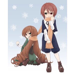 Rating: Safe Score: 0 Tags: 2girls auto_tagged boots brown_hair dress drill_hair full_body green_eyes heterochromia image long_hair long_sleeves multiple_girls pair pants red_eyes scarf short_hair siblings sisters snowflakes souseiseki suiseiseki twin_drills twins very_long_hair User: admin