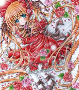 Rating: Safe Score: 0 Tags: 1girl blonde_hair blue_eyes bow dress drill_hair flower image long_hair lying marker_(medium) millipen_(medium) orange_flower petals pink_flower pink_rose purple_flower purple_rose red_flower red_rose rose rose_petals sample shinku solo thorns traditional_media twintails very_long_hair watercolor_(medium) white_legwear white_rose yellow_flower yellow_rose User: admin