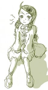 Rating: Safe Score: 0 Tags: 1girl ahoge blush dress full_body image kanaria long_sleeves ribbon sitting sketch solo User: admin