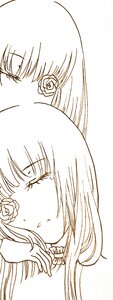Rating: Safe Score: 0 Tags: 1girl auto_tagged bangs barasuishou blush closed_eyes eyebrows_visible_through_hair flower image kirakishou long_hair monochrome pair rose white_background User: admin
