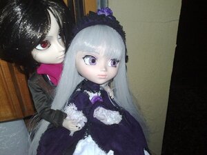 Rating: Safe Score: 0 Tags: 2girls bangs black_hair doll dress long_hair long_sleeves looking_at_viewer multiple_girls purple_eyes red_eyes solo suigintou upper_body User: admin