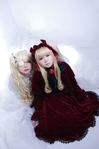 Rating: Safe Score: 0 Tags: 2girls bangs blonde_hair blue_eyes dress dual_persona lips long_hair long_sleeves multiple_cosplay multiple_girls red_dress shinku siblings sisters sitting tagme twins User: admin