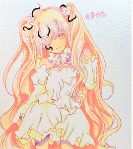 Rating: Safe Score: 0 Tags: 1girl dress flower frills hair_ornament image kirakishou long_hair one_eye_closed pink_hair smile solo traditional_media very_long_hair watercolor_(medium) User: admin