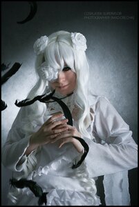 Rating: Safe Score: 0 Tags: 1girl dress feathers flower frills hair_flower hair_ornament kirakishou letterboxed lips long_hair rose solo white_dress white_flower white_hair white_rose white_theme User: admin