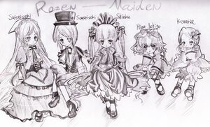 Rating: Safe Score: 0 Tags: dress hat image long_hair monochrome multiple multiple_girls shoes short_hair tagme top_hat twintails User: admin