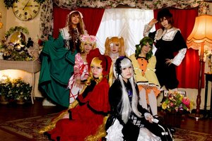 Rating: Safe Score: 0 Tags: 2boys blonde_hair closed_eyes dress flower hat long_hair multiple_boys multiple_cosplay multiple_girls realistic tagme User: admin