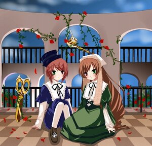 Rating: Safe Score: 0 Tags: 2girls argyle argyle_background brown_hair checkered checkered_background checkered_floor chess_piece clock dress flower full_body green_dress green_eyes hat heterochromia image indoors long_hair long_sleeves multiple_girls on_floor pair perspective petals red_eyes rose short_hair siblings sisters sitting souseiseki suiseiseki tile_floor tiles top_hat twins vanishing_point window User: admin