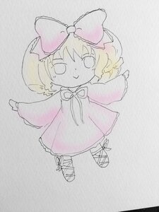 Rating: Safe Score: 0 Tags: 1girl blonde_hair blush bow closed_mouth dress full_body hair_bow hina_ichigo hinaichigo image long_sleeves looking_at_viewer red_bow shoes simple_background smile solo standing User: admin