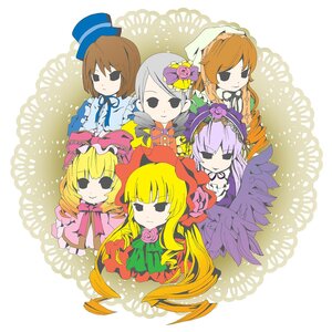 Rating: Safe Score: 0 Tags: blonde_hair bow brown_hair dress frills hat image long_hair multiple multiple_girls orange_hair pink_bow shinku short_hair silver_hair smile tagme User: admin