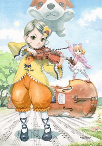 Rating: Safe Score: 0 Tags: 2girls blonde_hair bloomers bow bow_(instrument) day dress green_eyes hair_ornament hinaichigo image instrument kanaria long_sleeves multiple_girls outdoors pair short_hair standing underwear violin User: admin