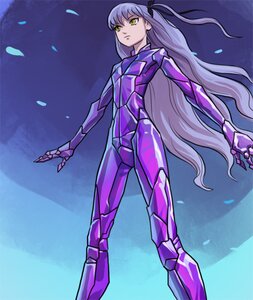 Rating: Safe Score: 0 Tags: 1girl barasuishou bodysuit hair_ribbon image long_hair petals ribbon solo standing very_long_hair yellow_eyes User: admin