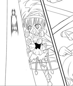 Rating: Safe Score: 0 Tags: 1girl comic greyscale hairband monochrome short_hair unknown_characters User: admin