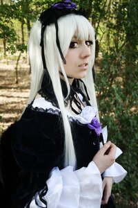 Rating: Safe Score: 0 Tags: 1girl auto_tagged black_dress bush dress frills gothic_lolita hairband lips lolita_fashion long_hair long_sleeves outdoors purple_eyes ribbon solo suigintou tree User: admin