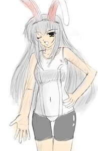 Rating: Safe Score: 0 Tags: 1girl animal_ears bike_shorts bunny_ears cowboy_shot hand_on_hip image long_hair one_eye_closed reisen_udongein_inaba solo standing suigintou thigh_gap User: admin