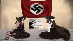 Rating: Safe Score: 0 Tags: 2girls absurdly_long_hair black_dress brown_hair cross dress hat image long_hair multiple_girls pair shinku sitting suiseiseki twintails very_long_hair User: admin