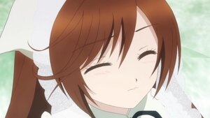Rating: Safe Score: 0 Tags: 1girl blush brown_hair closed_eyes closed_mouth face image rain solo suiseiseki umbrella User: admin