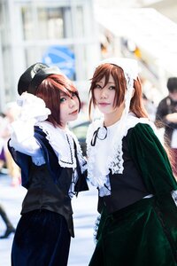 Rating: Safe Score: 0 Tags: 2girls 3d blue_eyes blurry blurry_background blurry_foreground brown_hair building depth_of_field dress green_eyes hat lips long_hair looking_at_viewer multiple_cosplay multiple_girls photo ribbon short_hair siblings sisters smile suiseiseki tagme twins User: admin