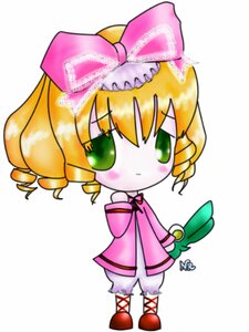 Rating: Safe Score: 0 Tags: 1girl blonde_hair blush bow bug butterfly chibi dress drill_hair full_body green_eyes hina_ichigo hinaichigo image insect long_sleeves pink_bow pink_dress pink_footwear solo standing User: admin